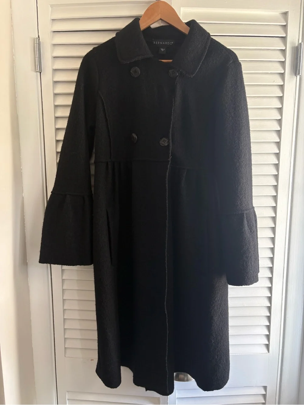 Bernardo Women’s Black Polyester Pea Coat- Size M